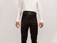 Rory/721   Silk satin shirt …custom made…hand pleated cumberband…available in 100 colours-£195