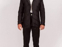 Diagonal/712 Black  Silk Dupion suit/Diagonal Satin panels…custom made available in 100 colours-£895…hire £75