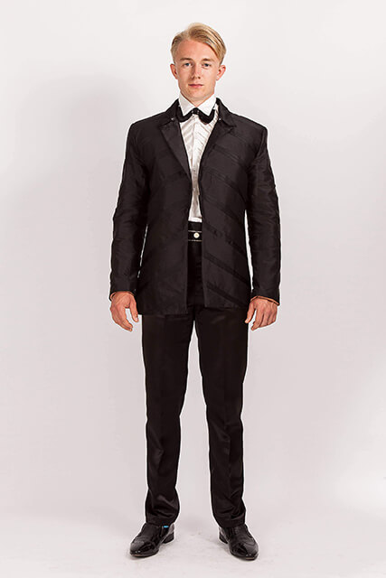 Diagonal.. Style 712/ Black Silk Dupion Suit/ In 100 colours