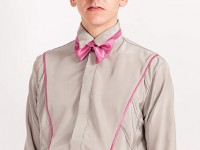 Silk crepe de chine shirt/contrast pintucked front panels…custom made…£195