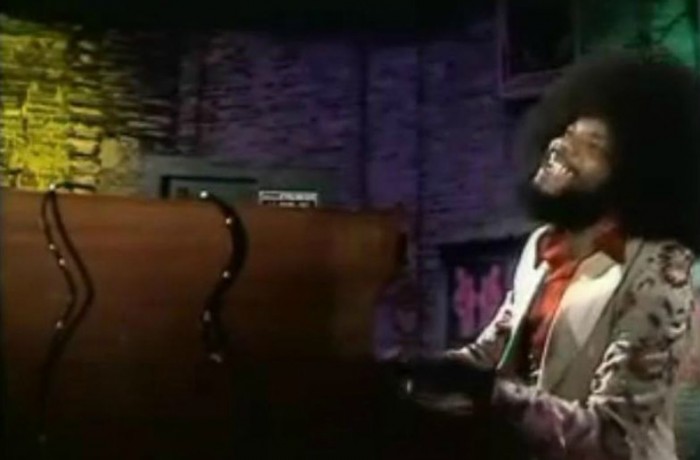 Billy Preston in Malcolm Hall suit, 1975