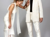 Serge/706   Silk Dupion suit…horizontal 2″ pleated front panels…custom made…available in 100 colours…£895…hire…£75