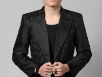 Duke/700 Black Silk Dupion Tuxedo…hand pleated basket weave panels…custom made…available in 100 colours…suit £975…hire £75