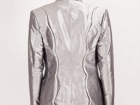 Curve/701..Silk dupion suit/scalloped seam detail..back view..available in 100 colours