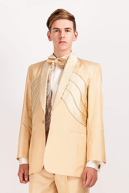 Elvis/703..Gold Silk Jacquard suit..custom made