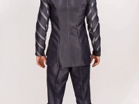 Capri/715..Sheen Denim..twotone diagonal banded sleeve..back view
